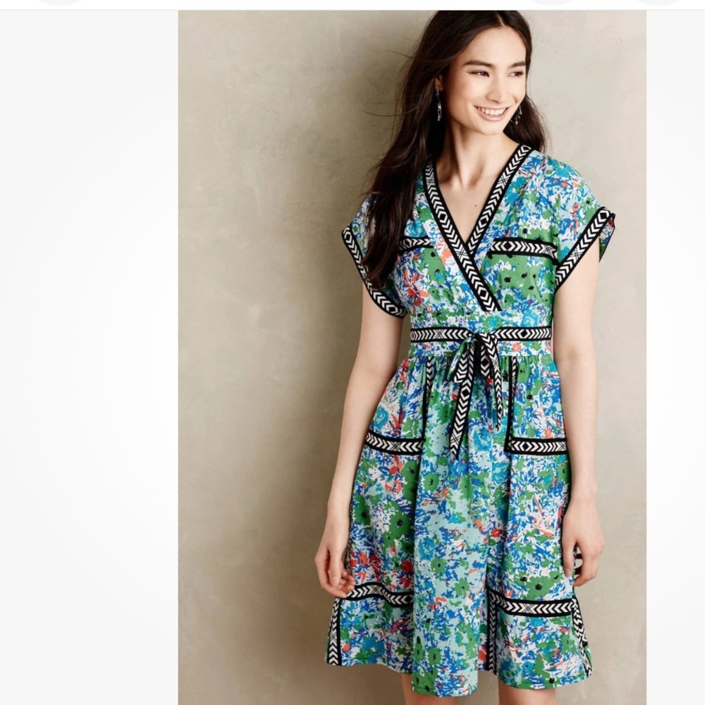 Anthropologie Tracy Reese Gardenglow Silk Dress size 6P